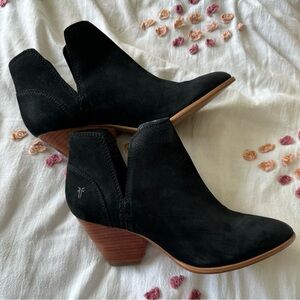Frye black leather booties